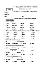 2 Đề thi học kỳ II môn Tiếng Anh Lớp 6 - Năm học 2016-2017